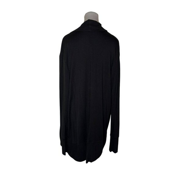 Athleta Pranayama Restore Wrap Black Open-Front Modal Blend Cardigan Size L - Picture 2 of 7
